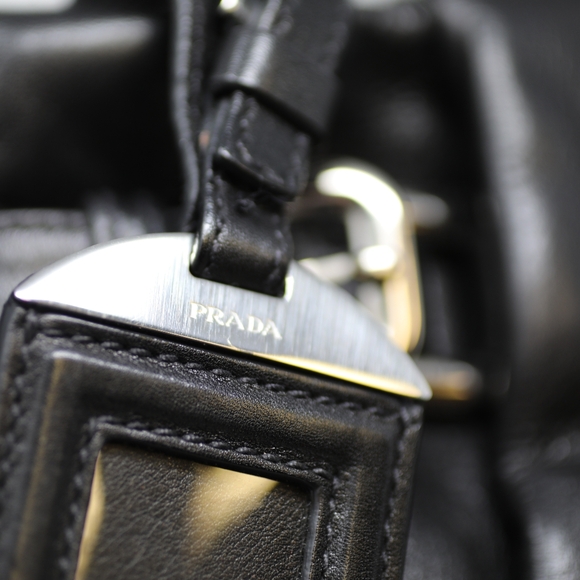 Prada Soft Calf Pleated Tote Bag – Black - Picture 14 of 16